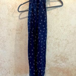 Navy blue anchor print scarf